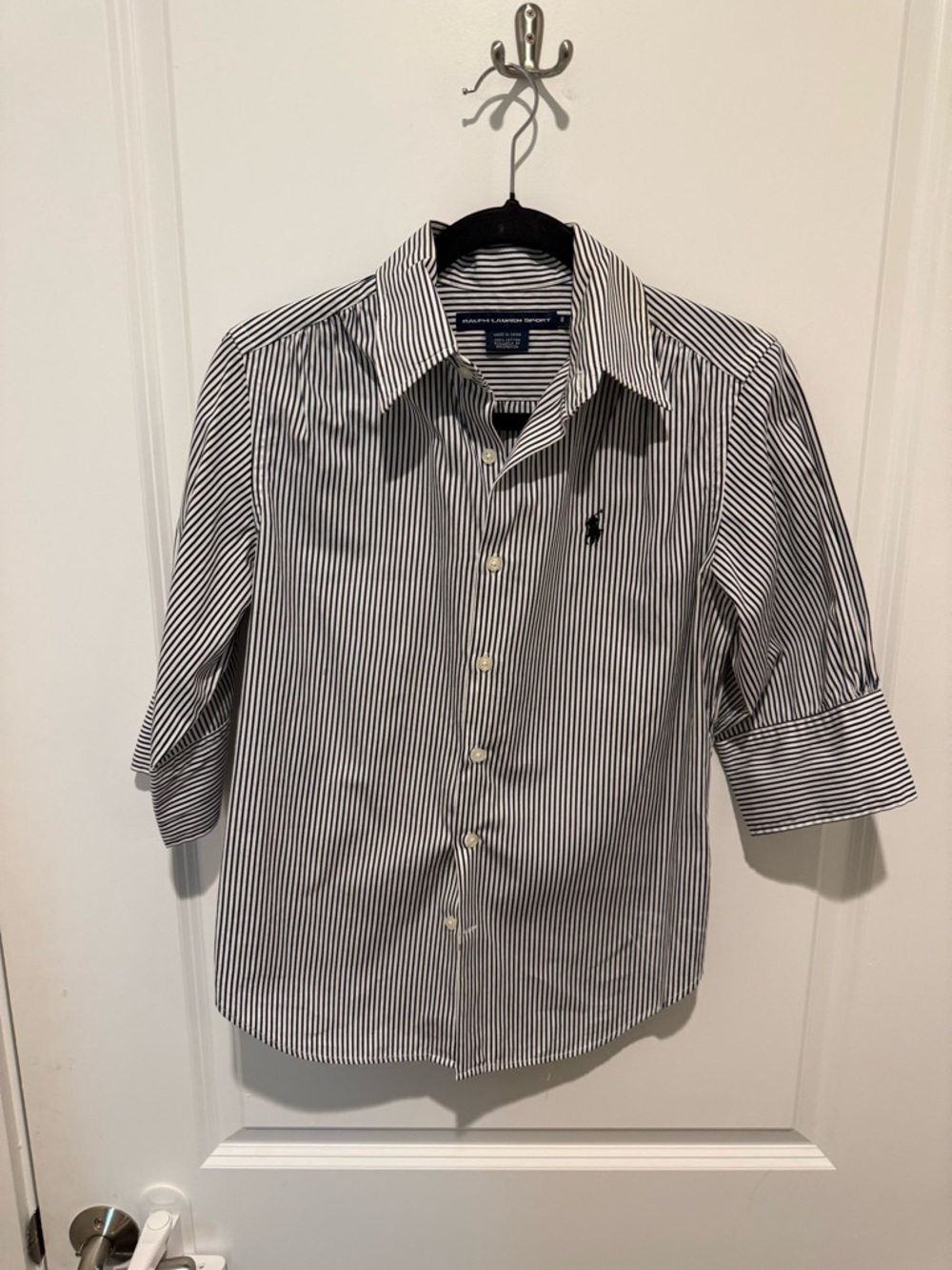 Ralph Lauren Navy and White Pinstripe Button-Down Shirt